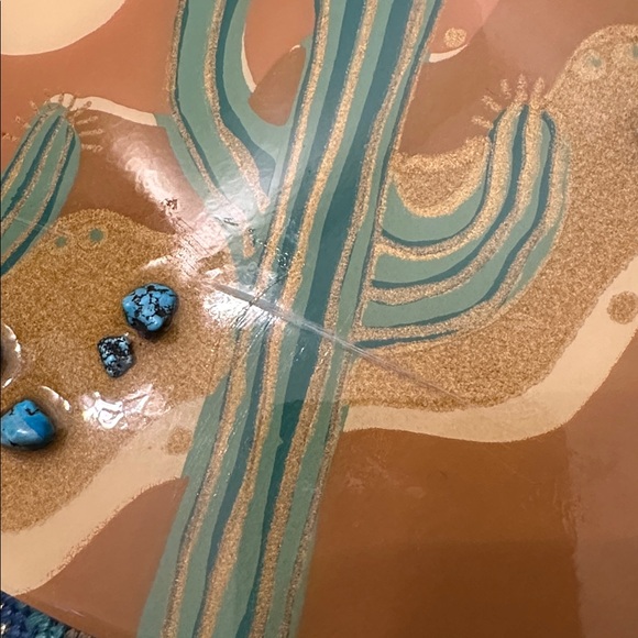 Moonbag by Patricia Smith Designs Southwestern Cactus Hand Painted 1980s Vintage - Picture 11 of 12